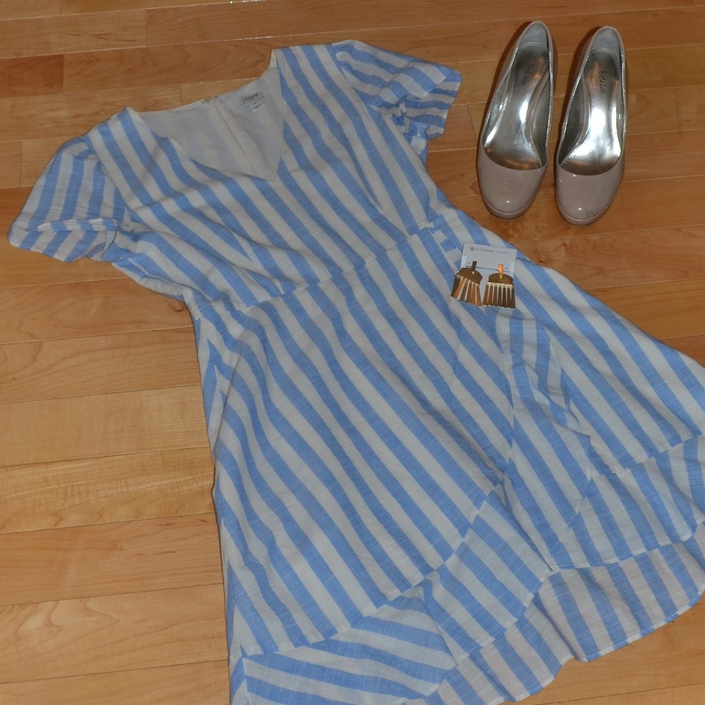 J.Crew, Striped faux-wrap dress, Size 4